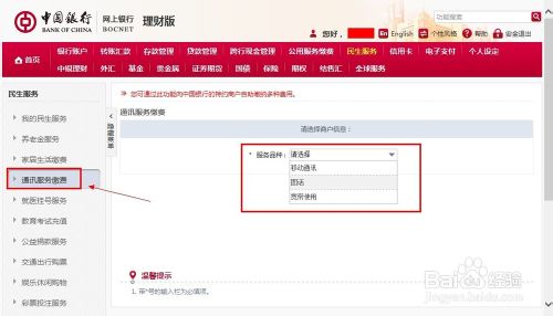 中国银行网上银行怎么交话费具体流程图解