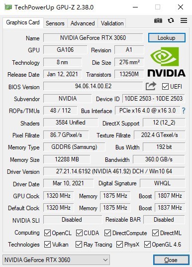 技嘉魔鷹RTX 3060 GAMING OC顯卡全面評測