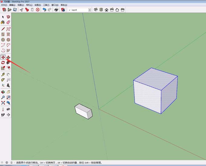 Sketchup2017草图大师怎么移动模型?