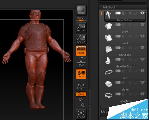 ZBrush模型中怎么赋予不同的材质?