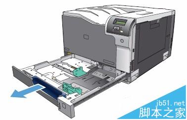 HP CP5225彩色激光打印機(jī)怎么給紙盒1和紙盒2放紙?