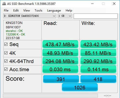 金士顿A400 240GB怎么样 金士顿A400 SSD详细评测图解