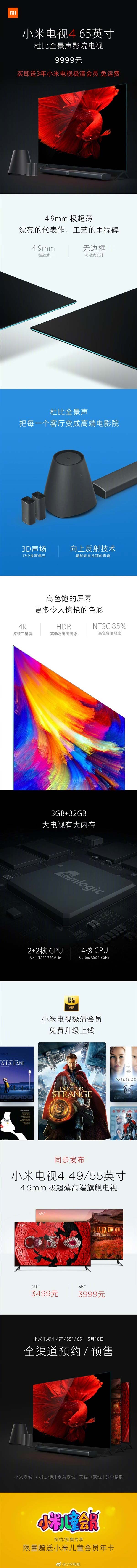 小米電視4值得買嗎？一圖看懂小米電視4