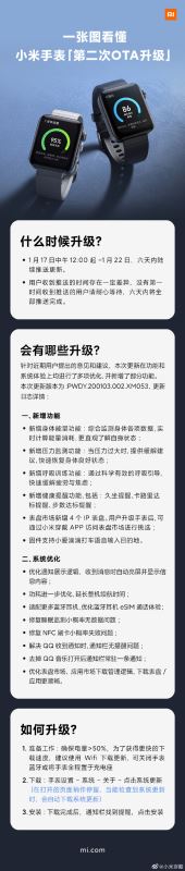 一张图带你看懂小米手表“第二次OTA升级”内容