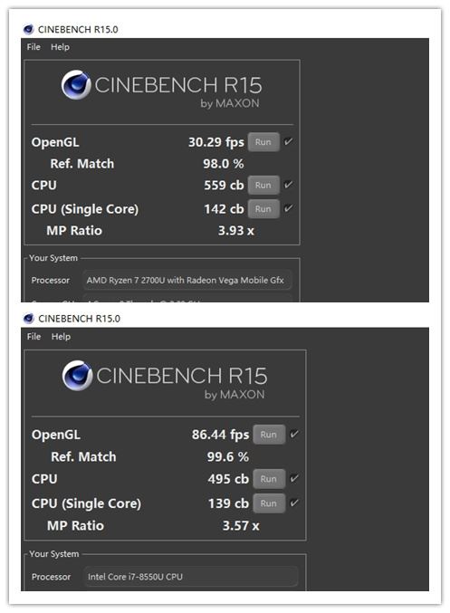 轻薄本之光 Ryzen7 2700U和i7-8550U对比详细分析