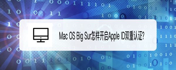 MacOS Big Sur系統(tǒng)怎么進行Apple ID雙重認證?