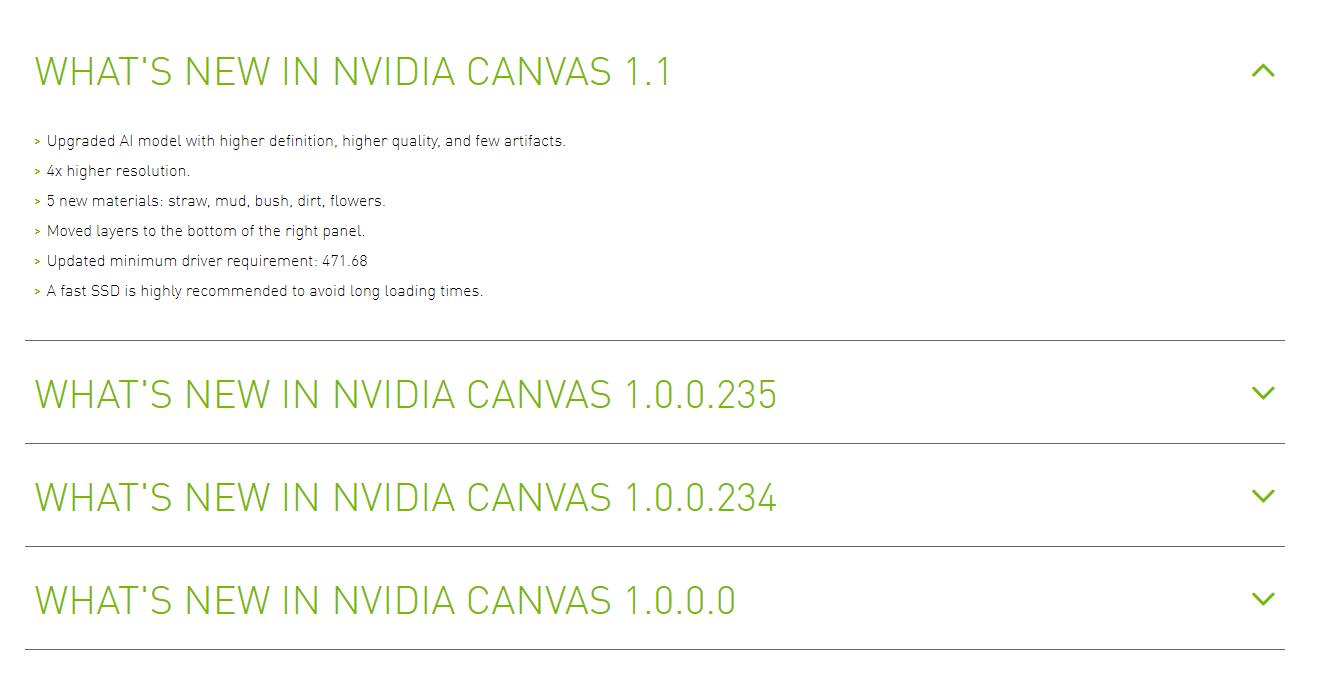 NVIDIA 英伟达推出Canvas 1.1版，安装需满足以下配置条件