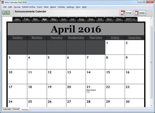 Website Calendar Pad