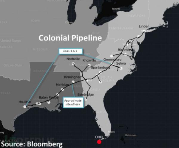 美国油管公司Colonial向DarkSide勒索团伙支付了约500万美元赎金