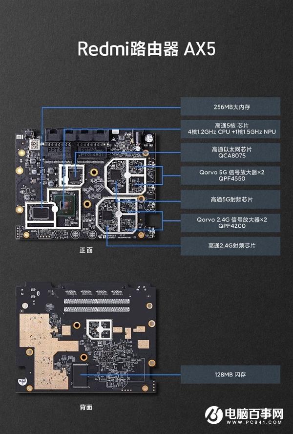 229元！Redmi路由器AX5主板拆機(jī)圖曝光：14nm高通5核、256MB內(nèi)存