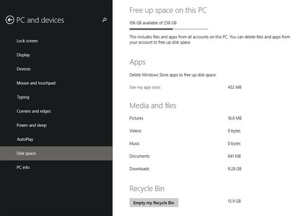 一目了然的Win8.1磁盤空間