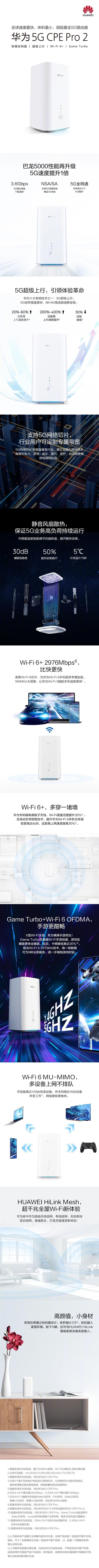 Wi-Fi 6+加持 一圖了解華為5G CPE Pro 2：速度最快/頻段最全5G路由器