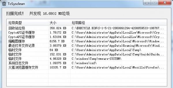 TcSysclean(垃圾清理軟件)